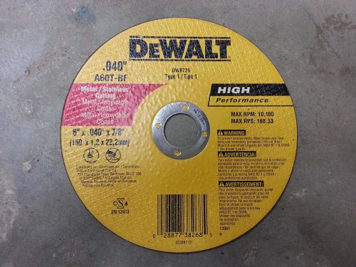 DEWALT DW8725 METAL / STAINLESS CUTTING WHEELS, BOX OF 25, 6 X .040 X 7/8