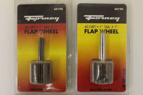 Set of 2 Forney 1&#034; x 1&#034; 60Grit 25000 RPM Flap Wheel (60190), New