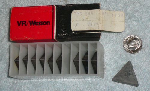 (10) NOS VR/Wesson Carbide Indexable Inserts USA TPG 544 Grade VR77, WAL 145W