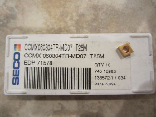 SECO CCMX060304TR-MD07 T25M, Pack of 10 inserts, Brand New In Box