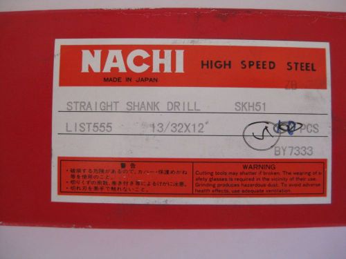 2 new nachi 13/32&#034;x12&#034; list 555 aircraft ext drill bit spring tempered shank 135 for sale