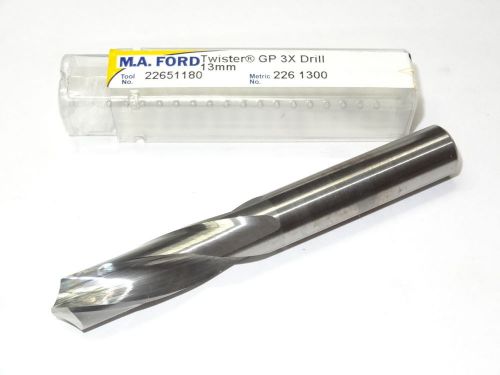 1 new M.A. FORD 13mm 3XD 118° Screw Machine Length Carbide Twist Drill 22651180