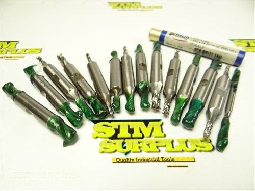 Lot of 14 freshly sharpened double end end mills  5/32&#034; to 5/16&#034; with 3/8&#034; shank for sale