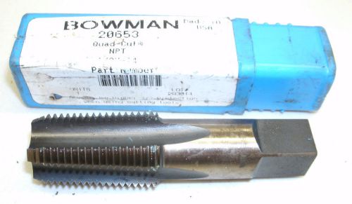 Bowman quad cut ntp hss taper pipe tap 20653 tap 1/2&#034; - 14 tpi for sale