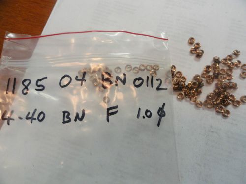 4-40 x 1d (.112&#034;) phosphorous bronze free running inserts, 1185-04bn-0112 for sale