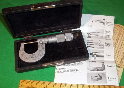 Lufkin No 1641KV Micrometer 1-Inch w Nice Original Case Precision Machinist Tool