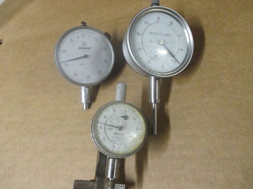 Lot of 3 mitutoyo no. 2922, no. 1803-10 and 1 made in china dial indicator for sale