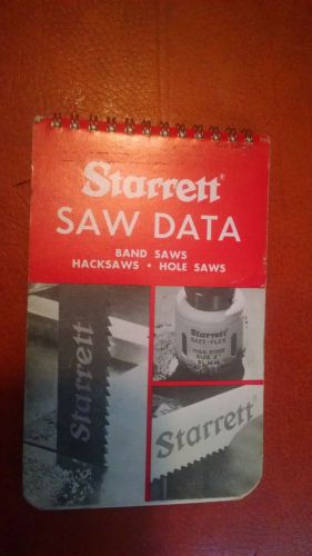 Starrett saw data * 1rst edition * choosing blade-speed-rate- problem solving for sale