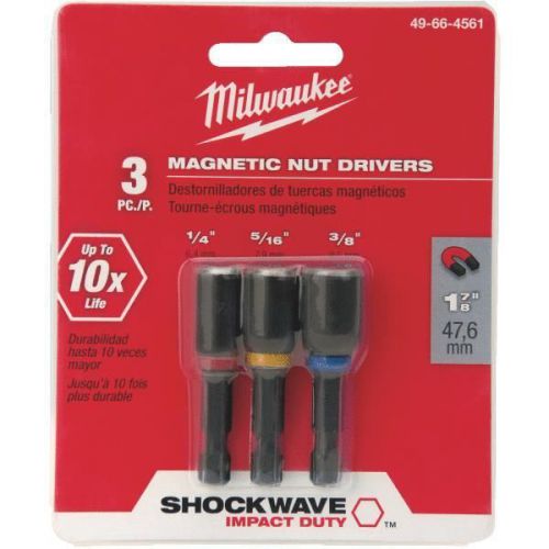 Shockwave magnetic nut driver set-3pc 1-7/8&#034; nutdriver set for sale