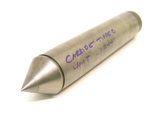 USED CARBIDE TIPPED #4MT LATHE DEAD CENTER with 1.244&#034; POINT DIAMETER