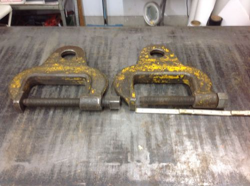 (2) armstrong no. 6&#034; crane bridge c-clamp  w/lifting ring free shipping for sale