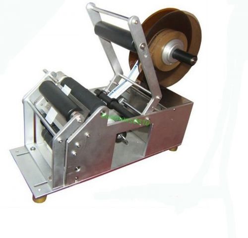 Semi-automatic round bottle labeling machine with date printing machine for sale
