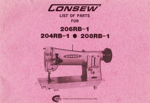 CONSEW 204RB-1, 206RB-1 AND 208RB-1 PARTS MANUAL