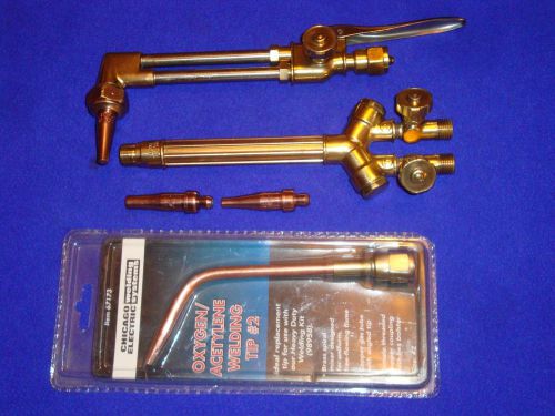 RADNOR/VICTOR CUTTING TORCH CA25 ,WH26FC HANDLE MIXER TORCH &amp; TIPS,# 0,1,2,4