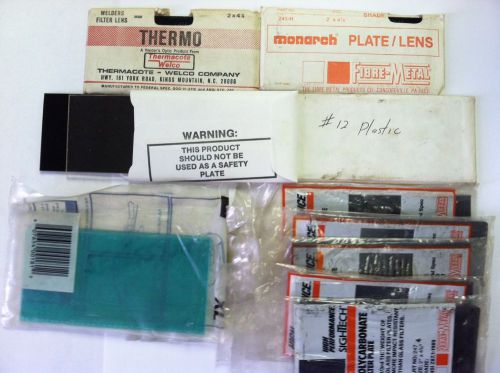 Lot of 14  welders lens and filter plates and inside plates   size 2 x 4-1/4 for sale