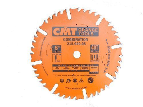 Cmt 215.040.08 8&#034; x 40 tooth  .126 kerf  5/8&#034; bore combination circular saw blad for sale