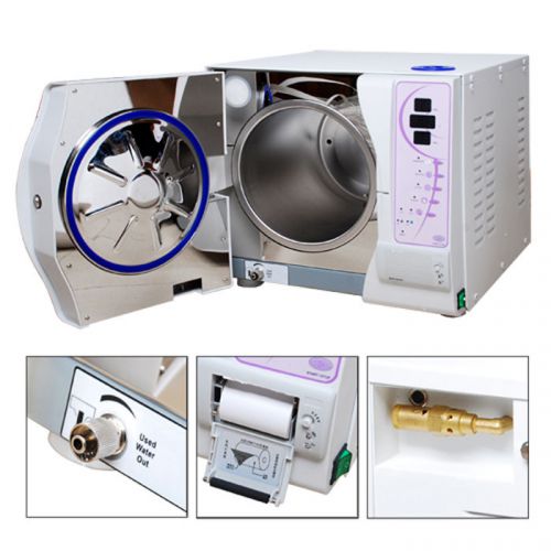 Dental medical surgical autoclave sterilizer 12 l vacuum steam datal printing us for sale