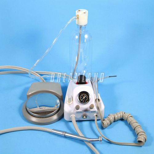 Portable dental air turbine unit air compressor 4hpedal w/ high speed handpiece for sale