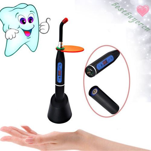 2015~dental 5w wireless cordless led curing light lamp 1500mw - black hood for sale