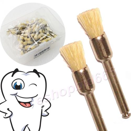 2015 100 pcs dental prophy brush white bristle latch flat type polishing brush for sale