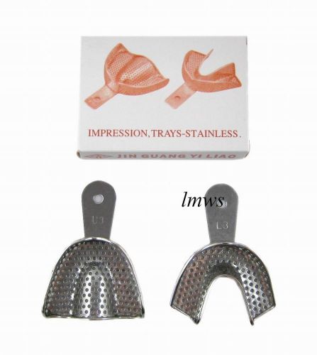 1Pair New Dental Impression Trays-Stainless For Dental U3 L3 Small Free Shipping