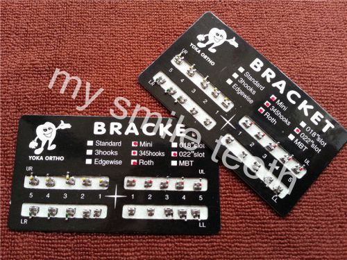 10 kits dental metal brackets mini roth 0.022&#034; slot 345 with hooks bracket for sale