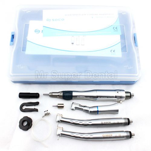 Dental 1x low speed handpiece set &amp; 2x high speed handpieces 4-hole air motor for sale