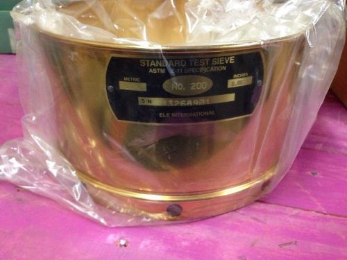 Atm co testing sieve no. 200 8&#034; dia, brass (l3) for sale