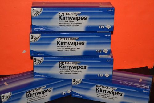 5 Boxes Kimberly Clark Kimtech Kimwipes Delicate Task Wipers 34743