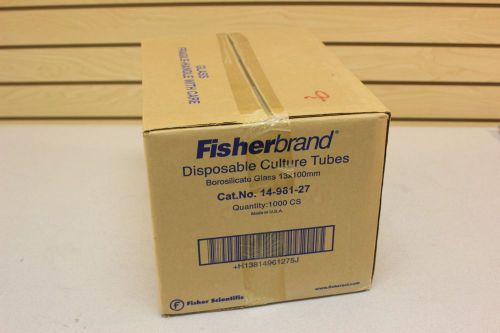 Fisher 14-961-27 Disposable Culture Tubes 13x100mm Borosilicate, Case of 1000