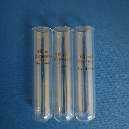 Corex 30 mL Glass Test Tubes Centrifuge Tubes  Aluminosilicate #8445 Qty 3