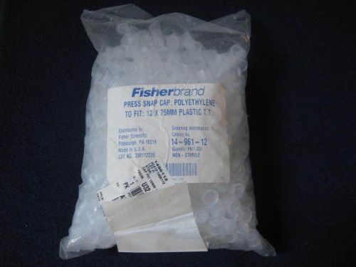Fisherbrand Press Snap Cap, Polyethylene to Fit 12x75MM Plastic T.T.(14-961-12)