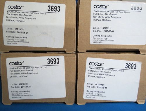 Case Corning Costar White 96 Well  1/2  Area EIA/RIA Plates # 3693 Qty 100
