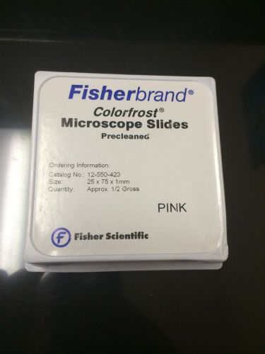 Pink colorfrost microscope slides gross of 144 slides (2 packs) for sale