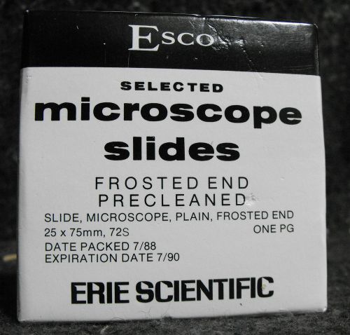 Esco Selected Microscope Slides Frosted and Pre Cleaned 25 x 75 mm 72s ERIE SCI