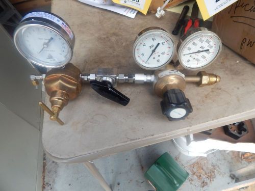 &#034;linde&#034; # tsa 80-346 ,w/ attached dockson regulators w/ swagelok valve for sale