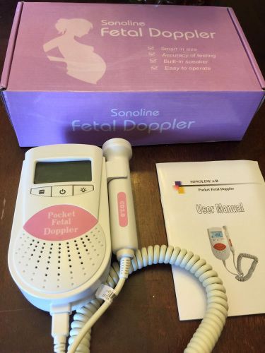 Sonoline B fetal Doppler, Baby Heart Monitor, 3Mhz probe, batteries, FDA