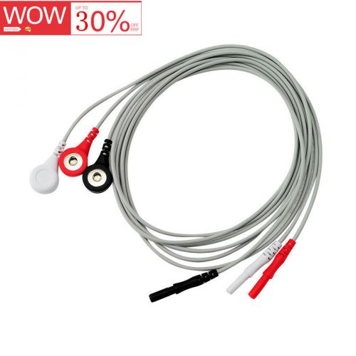 !SALE 3-lead ECG leadwire Snap,Holter Recorder EKG Machine Patient Monitor Cable