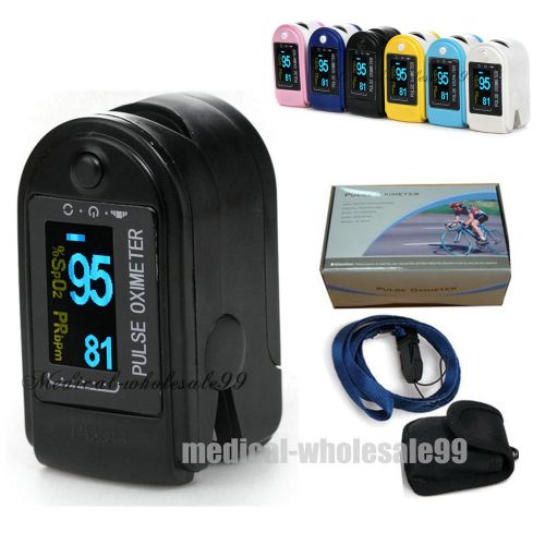 Black Color OLED Fingertip Pulse Oximeter Spo2 Monitor 7-12 USA CE FDA