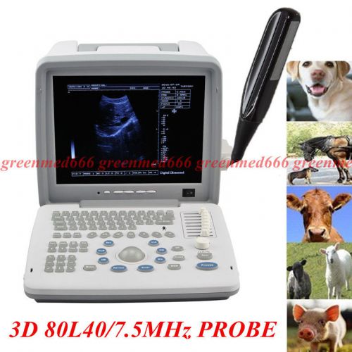 3D Full Digital Portable Ultrasound Scanner+80L40/7.5MHz Rectal Probe All animal