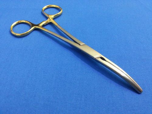 O.R GRADE CARMALT ARTERY SPAY PACK FORCEP 6.25&#034; CURVED TIP WITH GOLD HANDLE