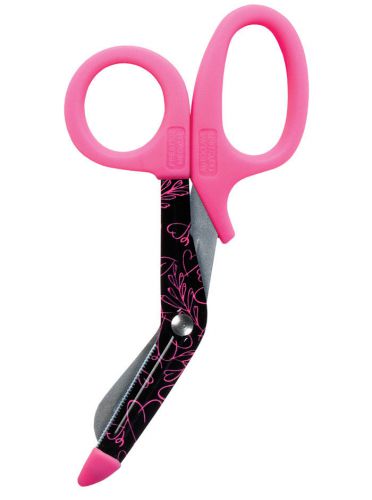 Prestige Medical Trauma Shears, 5.5&#034;, Stainless Steel, Pink Hearts Design, NEW!