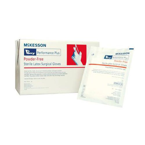Mckesson sterile latex surgical gloves - powder free, smooth   size: 6 1/2 for sale