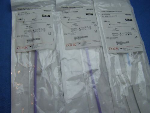 Lot of 3 Cook Medical Check Flo Performer Intro Cath 12.0FR+16.0FR G27023,G08956