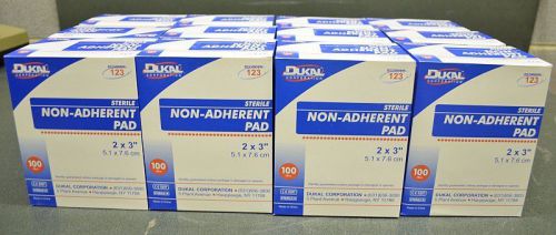 LOT (12) Boxes NOS Dukal Non-Adherent Sterile Pads 2&#034;x3&#034; 1,200 Pads