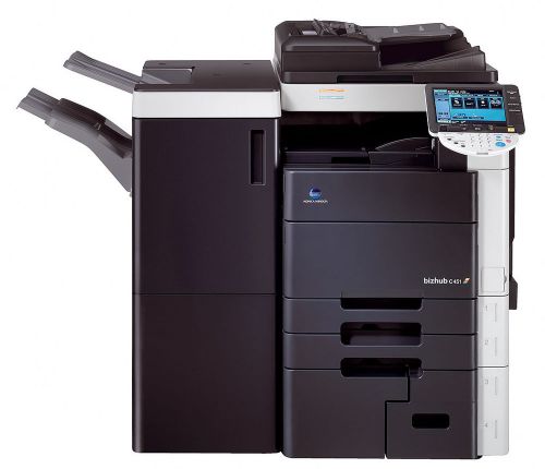 Konica bizhub c451 color copier machine network printer scanner finisher for sale