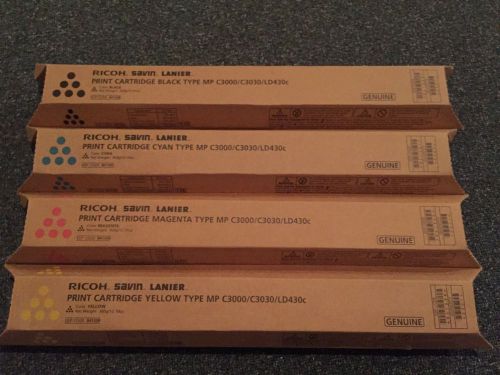 Ricoh/ Savin/ Lanier Print Cartridge Set MP C3000/C3030/LD430C BCYM Toner