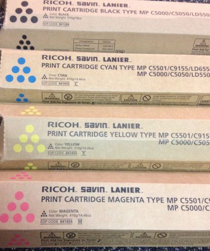 GENUINE RICOH SAVIN LANIER 841453 841454 841455 841284 PRINT TONER Cartridges