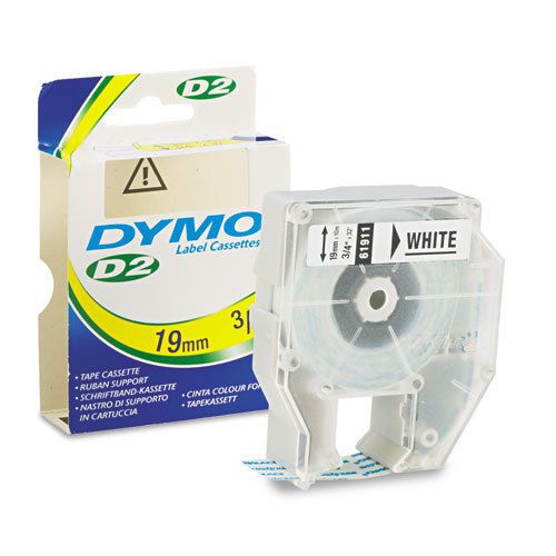Dymo d2 white tape 0.75&#034; w x 32 ft length thermal transfer white, 3 each for sale