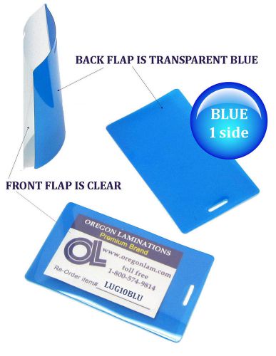 Qty 300 blue/clear luggage tag laminating pouches 2-1/2 x 4-1/4 by lam-it-all for sale